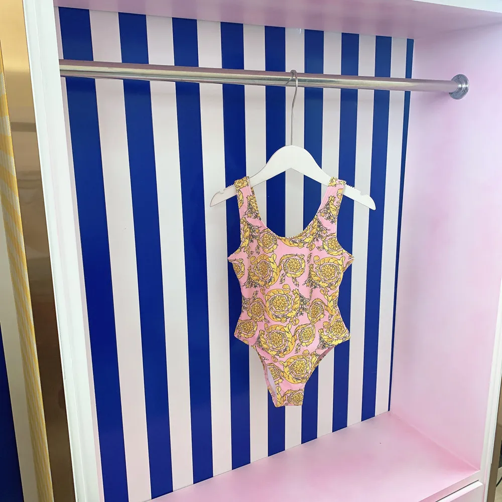 

High end children's wear girls' summer swimsuit one piece 2022 summer new fashion wear high quality