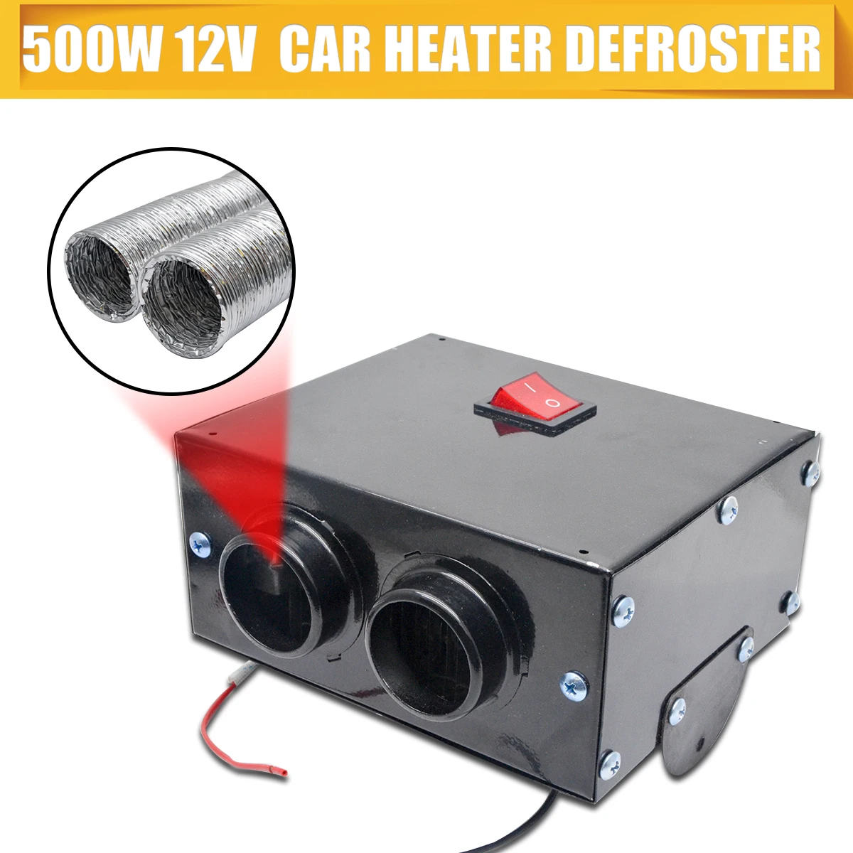 Universal Demister 12V Car Heater 2 In 1 Defroster Windscreen 500W Warmer Fan Heating Air Conditioner For Car Truck
