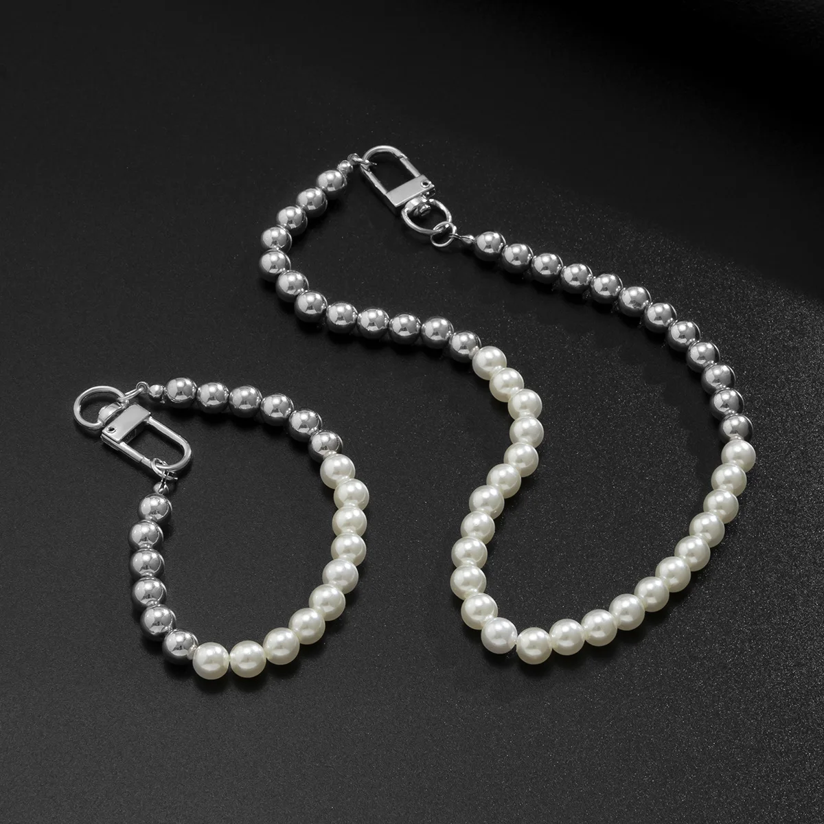 Trendy European Vintage Contrast Color Pearl Necklace For Men Simple Golor Acrylic Beaded Jewelry Set LY-04 |