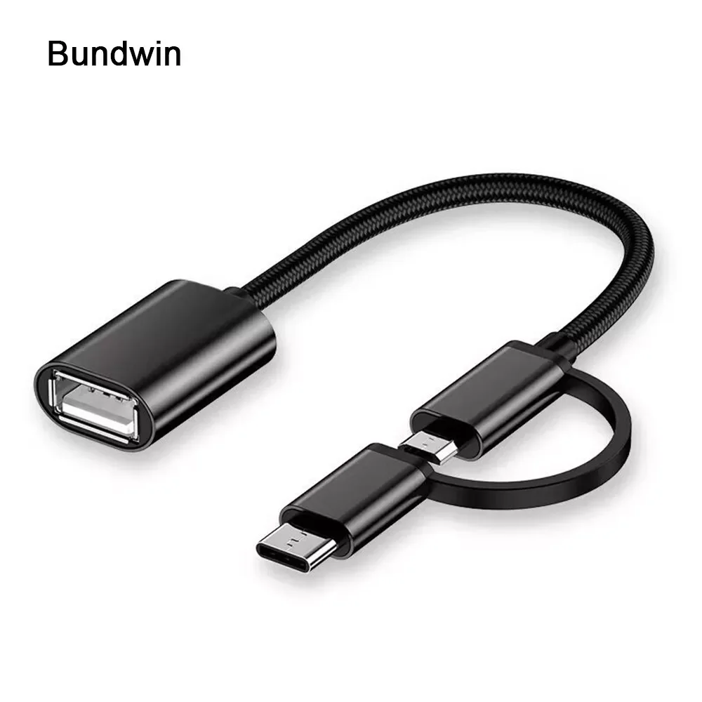 

Bundwin 2 In 1 USB 2.0 OTG Adapter Cable Type-C Micro USB To USB Converter Data Sync Adapter For Cellphone Charging Cable Line