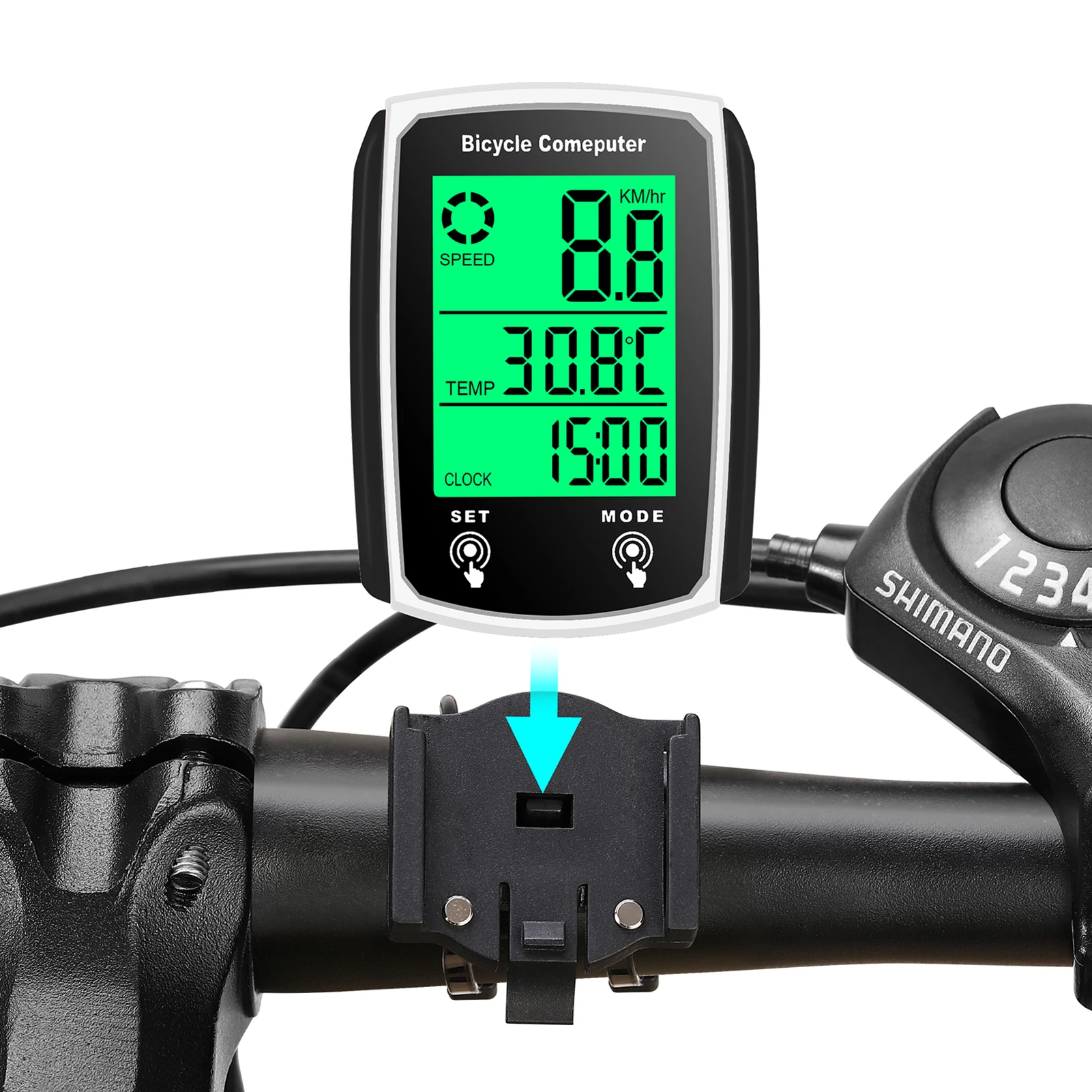 

Bike Speedometer Wired Bike Computer 19 Functions Touch Bike Speedometer Odometer Waterproof Bicycle Computer with Backlight