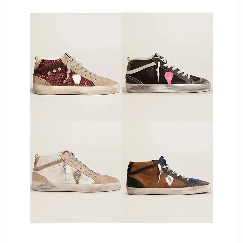 

2022Four Seasons New Parent-Child Retro Small Dirty Shoes Middle Top Series Fashion Sports Casual Shoes Anti-skid Increase ST265