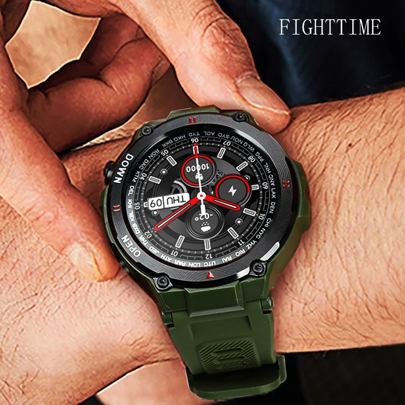

FIGHTTIME Outdoor Sport Waterproof Smart Watch Blood Pressure Blood Oxygen Heart Rate Smart Watch Bluetooth Call For IOS Android