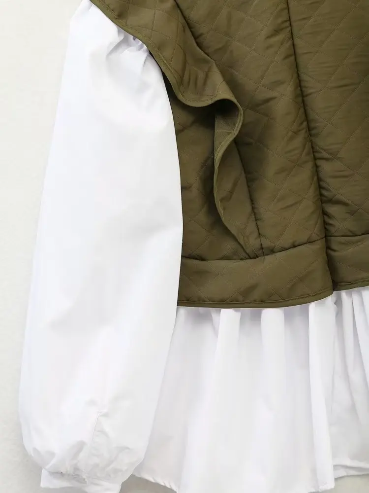 KEYANKETIAN women's cotton-padded shirt patchwork style girl style new ruffled collar lantern sleeve chic pullover jacket jacket