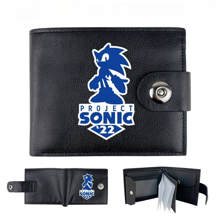 

Sonic Peripheral PU Snap Wallet Coin Purse Anime Cartoon Half-fold Short Wallet Bag Card Bag