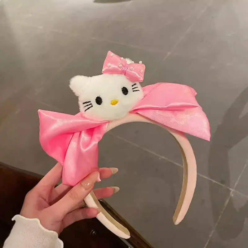Kawaii Sanrio Hello Kitty бант повязка на голову Симпатичный мультфильм строка для