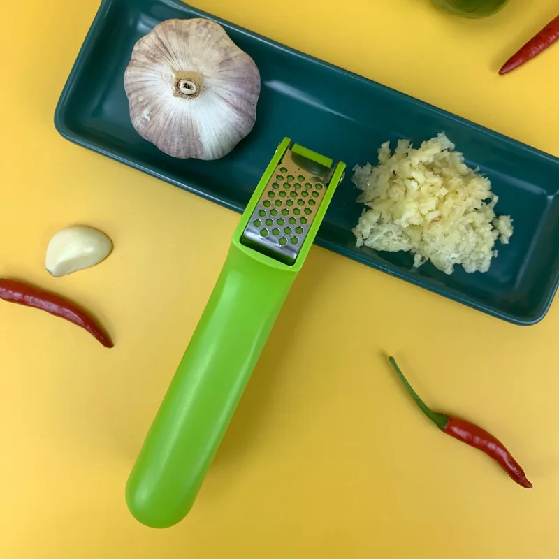 

Stainless Steel Portable Non-slip Handle Kitchen Accessories Garlic Press Multifunction Manual Ginger Grinding Grater