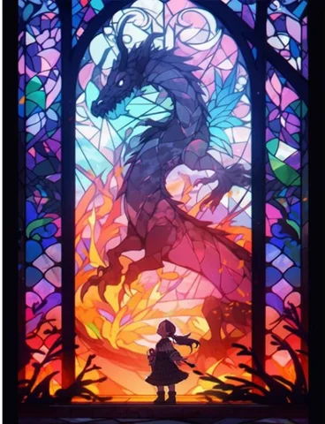 Алмазная 5D картина с изображением дракона