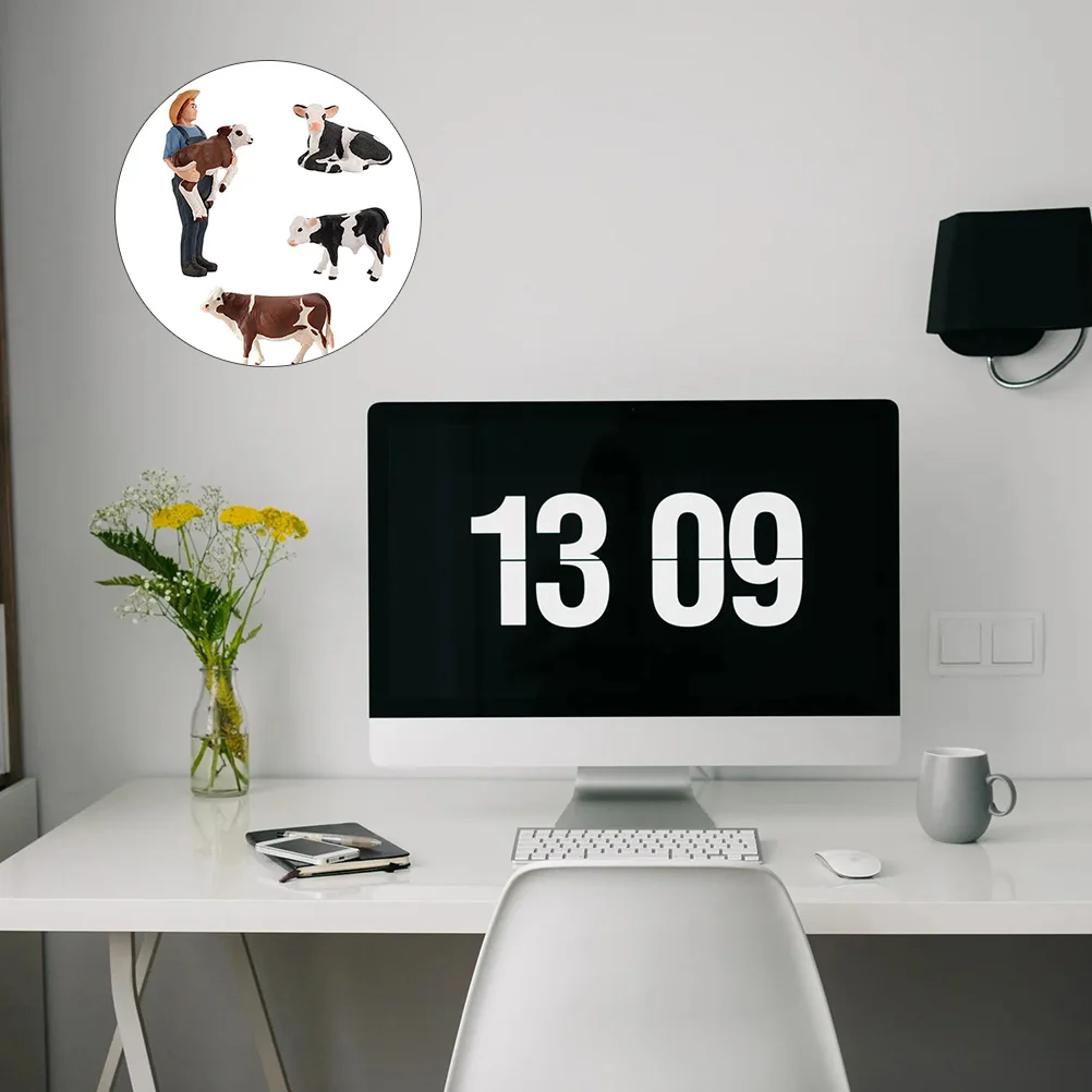 

Cow Farm Animals Figurines Animal Cattle Playset Toys Toy Figurine Figure Model Miniatures Mini Simulation Craft Gift Favors