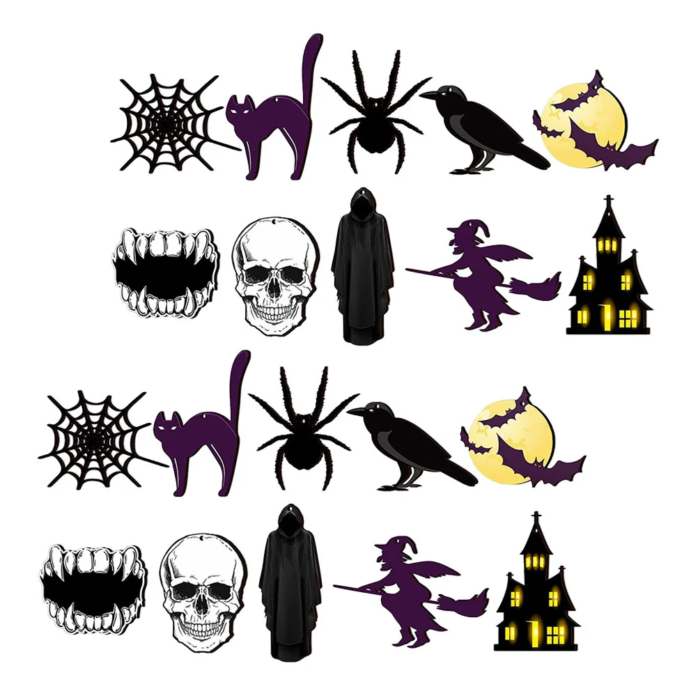 

Hanging Wooden Wood Decor Ornaments Ornament Party Spider Bats Witch Horror Decoration Tree Gifts Props Fake Sign Decors Bat