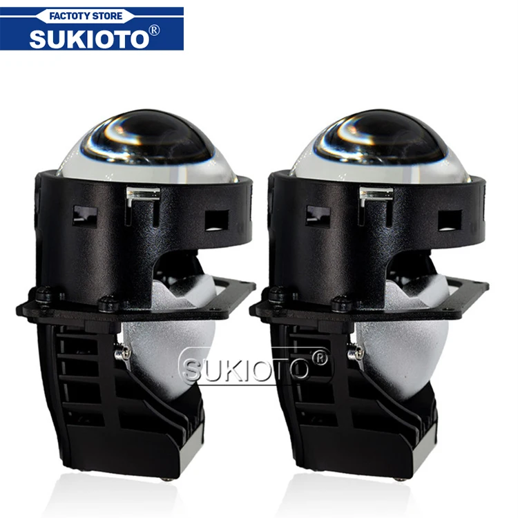 

SUKIOTO 2PCS Bi-LED Projector H4 H7 9005 9006 Auto Bi LED Double Light Lens High Low Beam 90W 6000K 25000LM LED Headlight Bulbs