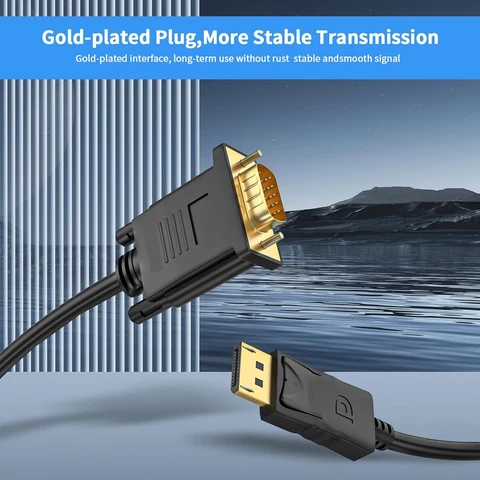 HD 1080P Displayport Display Port DP Male to VGA Male Позолоченный кабель DP to VGA для портативного компьютера ПК HDTV-проектор Монитор
