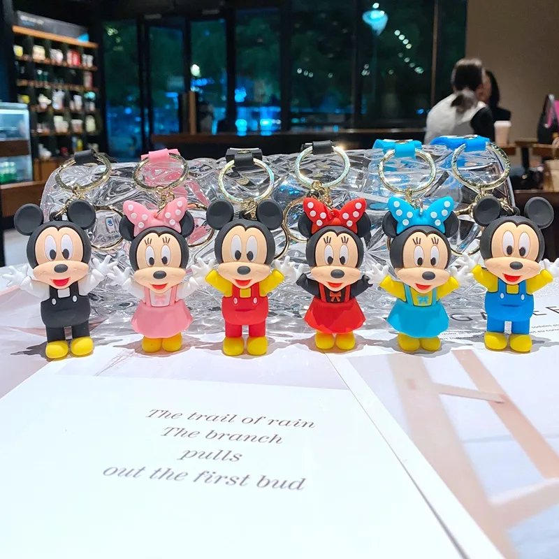 

Anime Disney Keychain Cartoon Mickey Mouse Minnie Cute Doll Kawaii Keyring Mickey Keychain Ornament Key Chain Bag Car Pendant