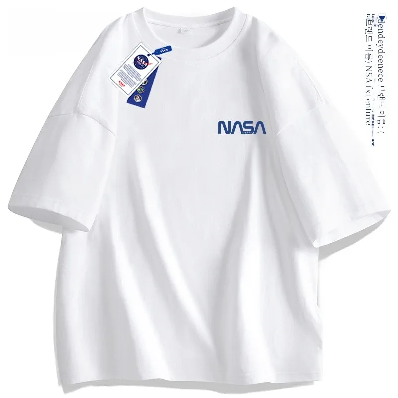  New Letter Print Pure Cotton Short sleeve T-shirt Summer Men and Women Couple look Loose Casual Half Sleeve Top