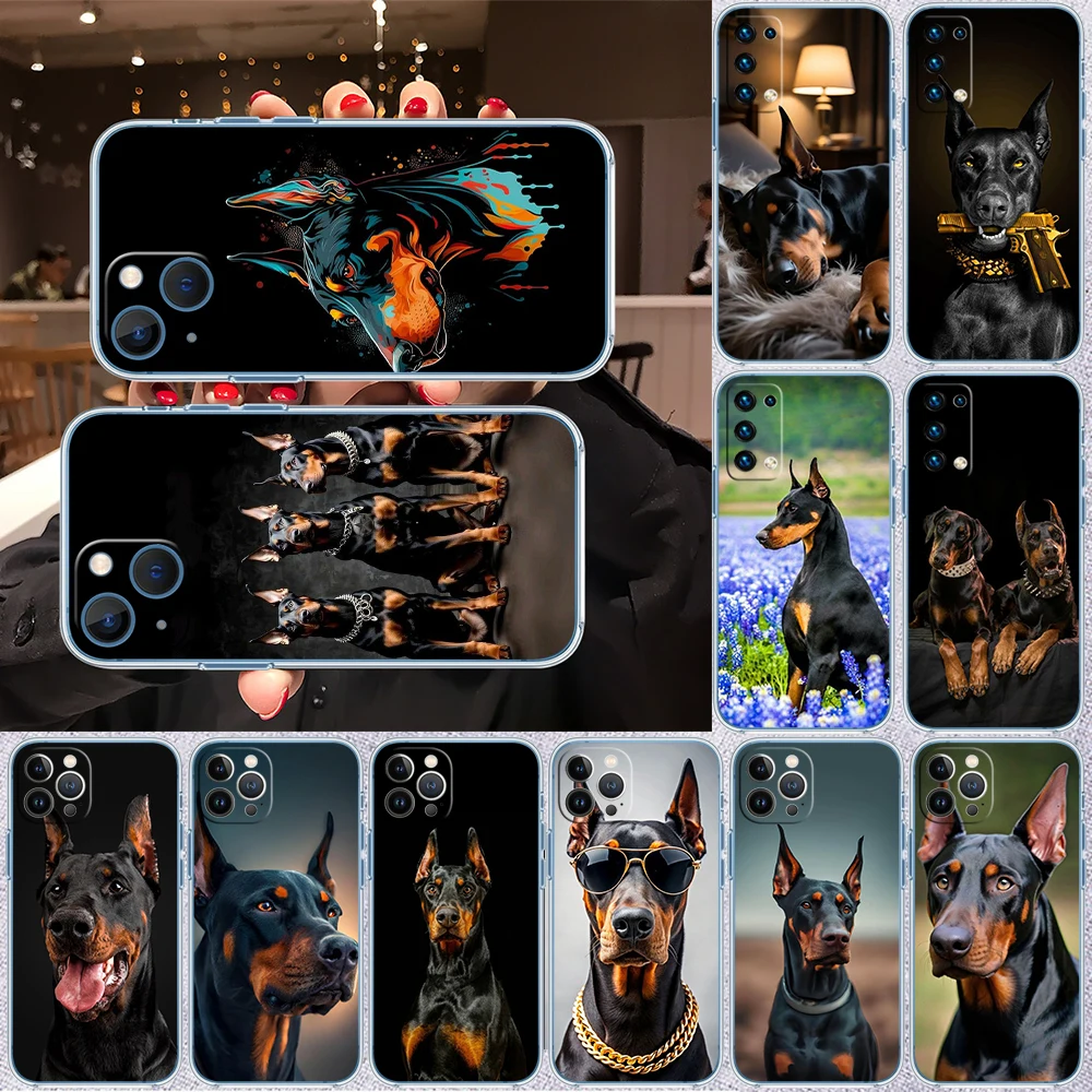 Фото Прозрачный чехол для телефона с изображением добермана II19 для Samsung Galaxy A04 A04S A14 A23 A34 A54 M23 M33 M52 M53 №1