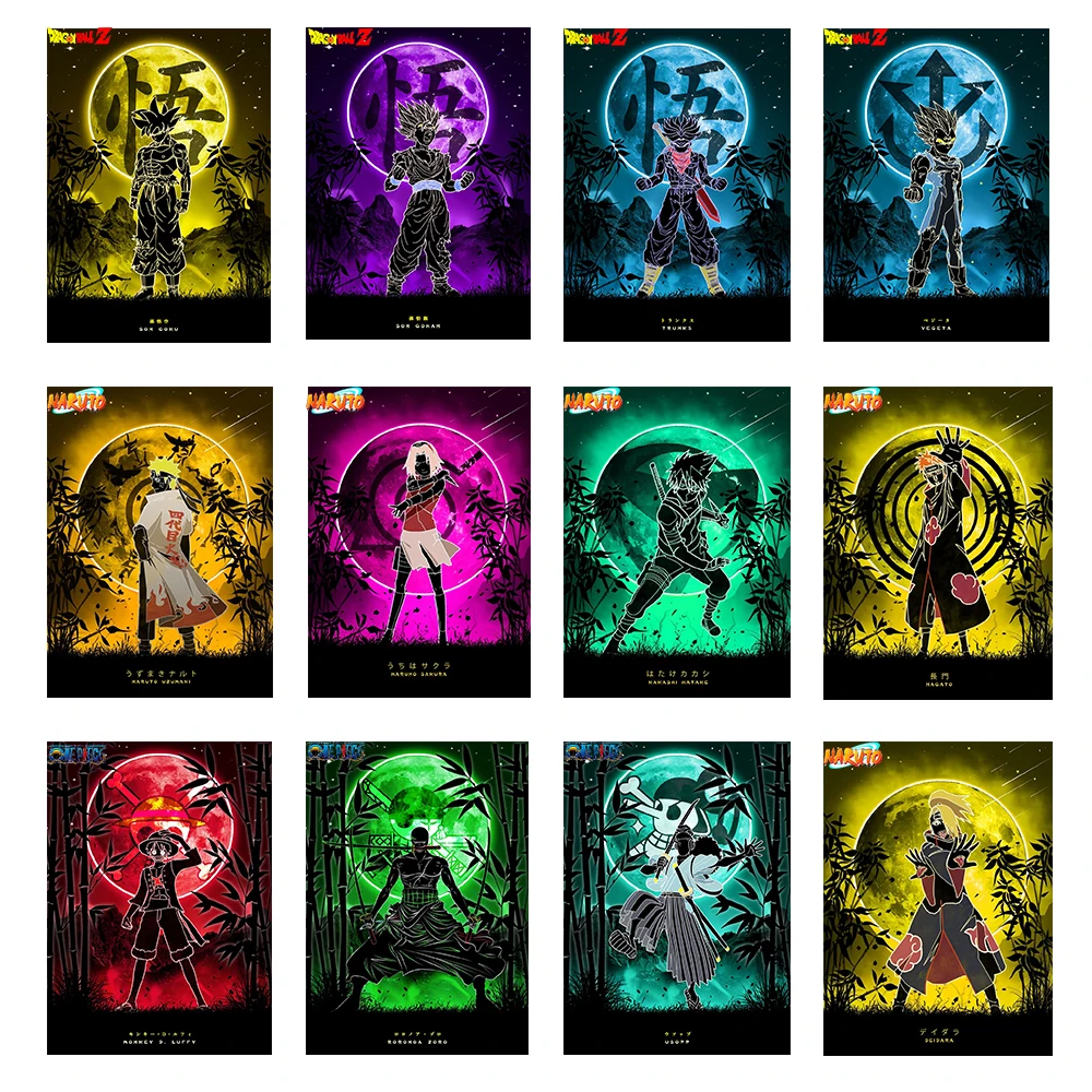 Постер Wukong Luffy из аниме Драконий жемчуг Наруто художественная Настенная картина