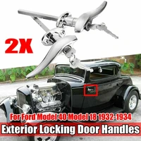 2pcs car door outside locking handles matching locks for ford 1932 3 window coupe for ford 1933 1934 passenger car