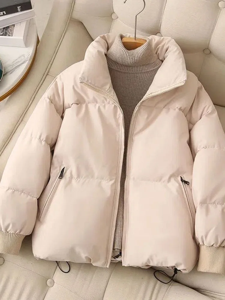 

JMPRS Loose Korean Women Parkas Fashion Korean Winter Warm Thick Zipper Puffer Jacket Casual Cotton Padded Female Coats New