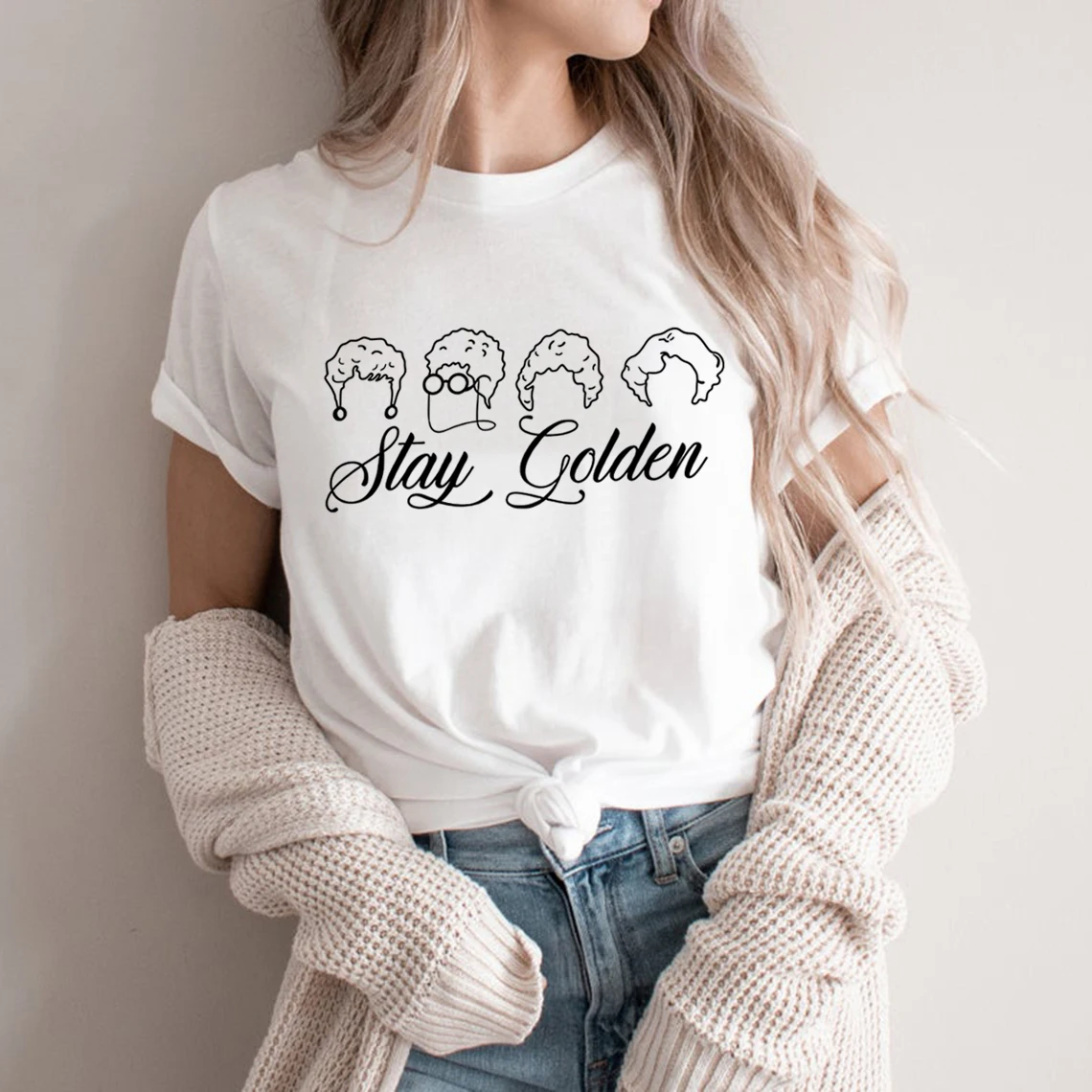 

Golden Girls Shirts Stay Golden Tee 80's TV Sitcom Retro Graphic Tshirts Golden Girl Fan and Lovers Shirt Oversized T Shirt