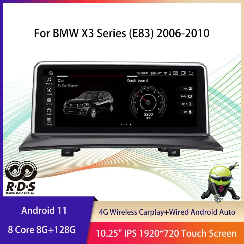 

Автомагнитола на Android 11, 10,25 дюйма, для BMW X3 Series (E83) 2006-2010, GPS-навигация, мультимедийный плеер с RDS, Wi-Fi, 4G