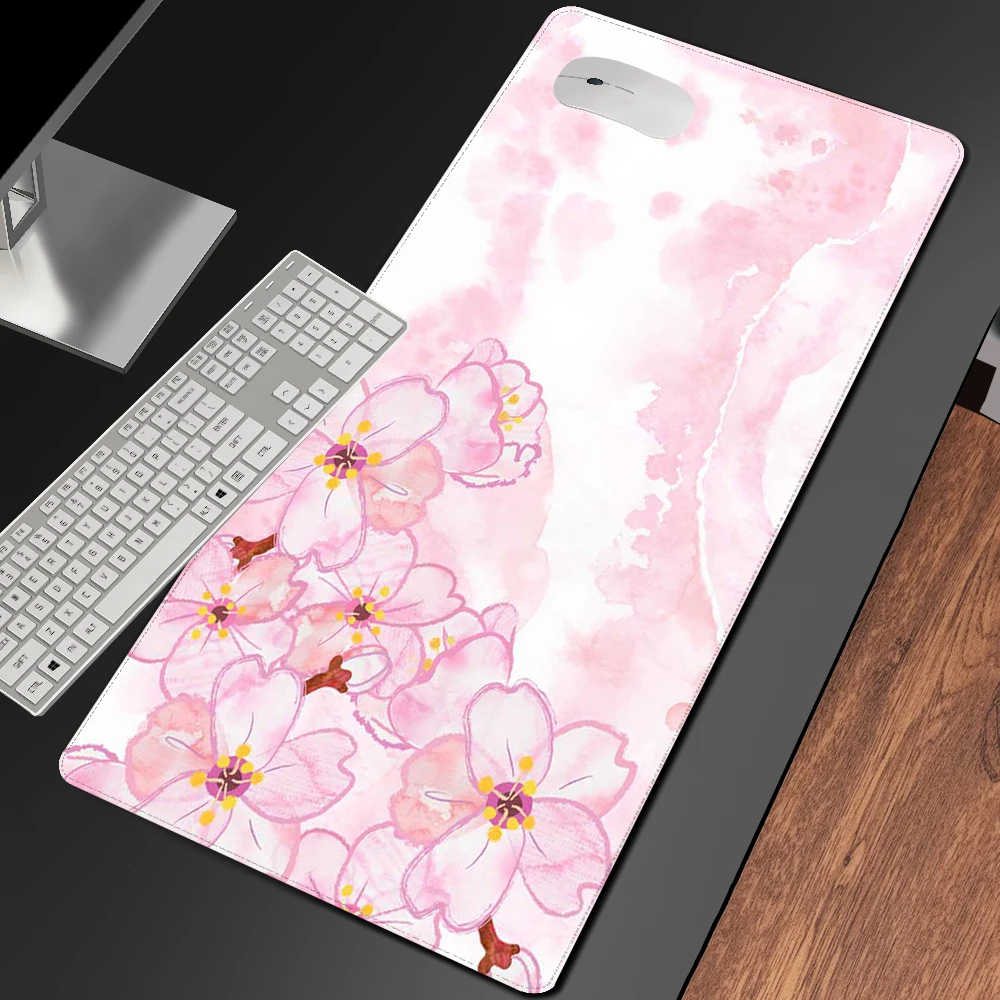 

Pink Flower Aesthetic Mouse Pad Gaming Mouse for Computer Office Deco Deskmat Mouse Mats Gamer Lock Edge Pad for Personal Design
