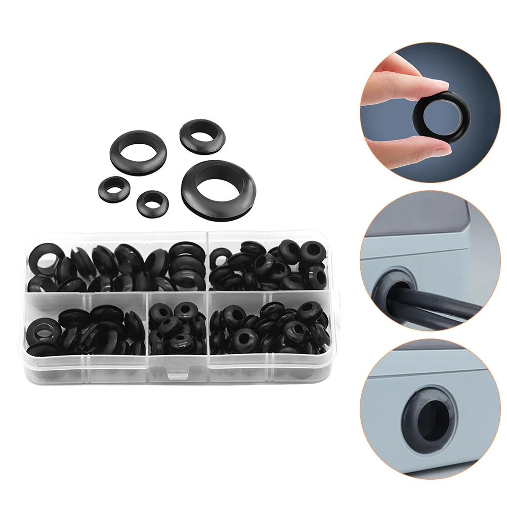 

105pcs Assorted Portable Small Rubber Grommets For Wires Grommet Tools Rubber Plugs For Holes Wiring Grommets