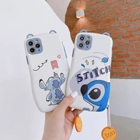 disney stitch pendant phone case for iphone 13 12 11 pro max x xr xs max 7 8 plus se shockproof soft leather cover