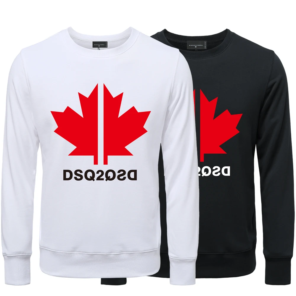 

2022 New Men's Women's Leaf Print Round Neck Long Sleeve Sweatshirt