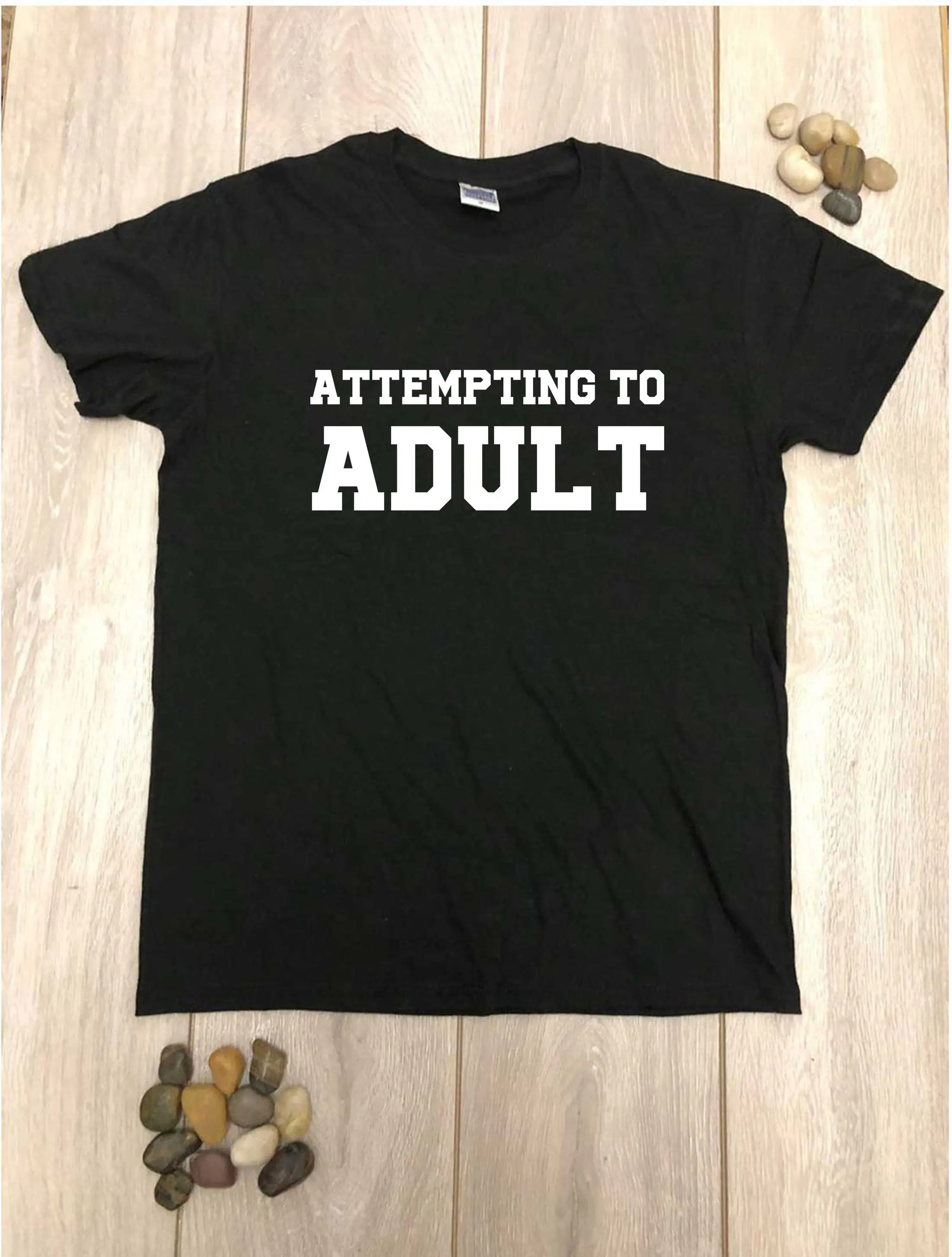 Попытка взрослой забавной девушки Унисекс Женская футболка подарок на день