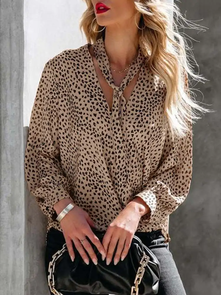 

Топы ZANZEA с винтажным принтом женские весенние Блузки Повседневная рубашка с длинным рукавом женская блуза с V-образным вырезом Женская Туни...