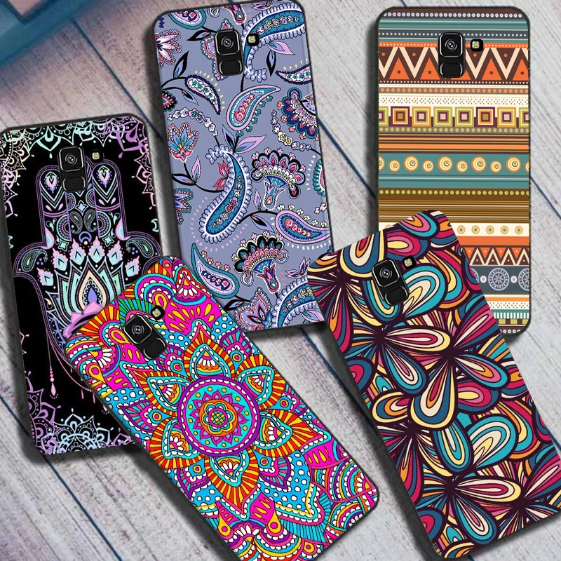 Indian Pattern Mandala For Samsung Galaxy A8 2018 Case A8 A 8 Plus 2018 Cover Soft TPU Phone Cases Coque Protector Bumper