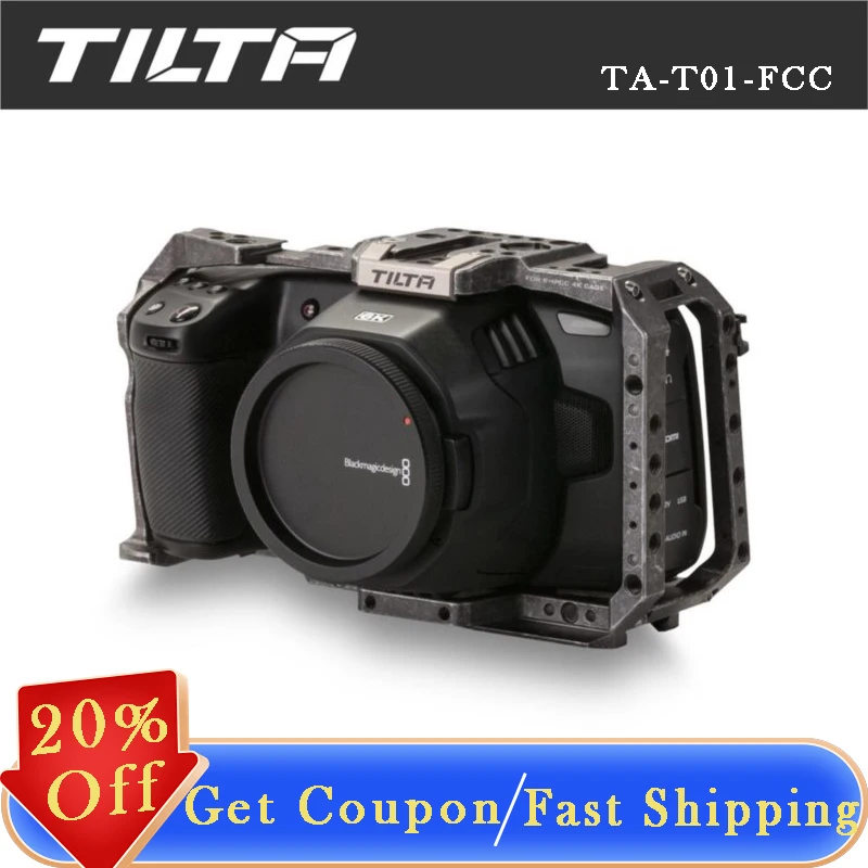 

TILTA TA-T01-FCC Full Camera Cage Kit Tactical Gray \ Tilta Gray \ Black for BMPCC 4K 6K Battery Plates /Follow Focus Systems