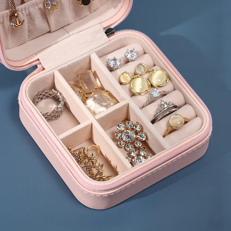 Casegrace Leather Jewelry Box Portable Double Layers Display Jewelry Storage Organizer Necklace Earrings Holder Jewellery Case