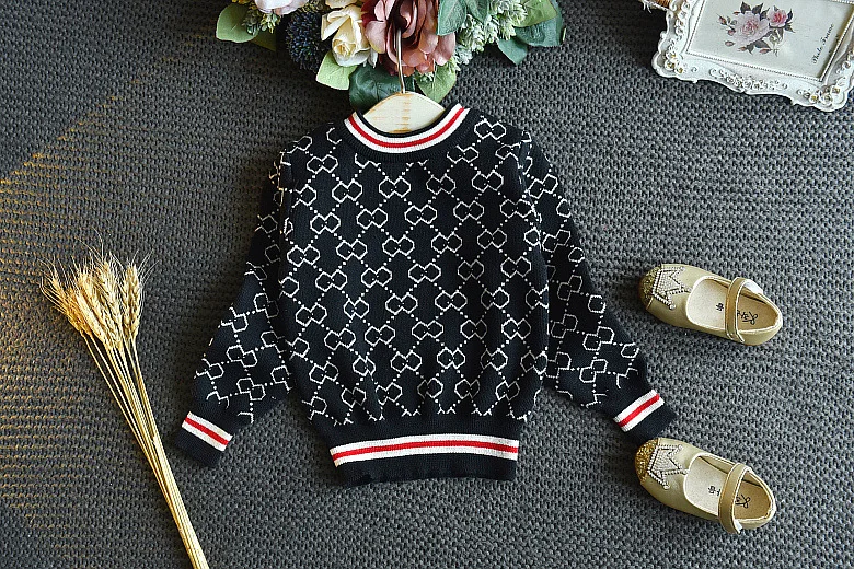 Fashion Girls Clothes Set Long Sleeve Kids Girl Winter Outfits Knitted Shirt Sweater and Skirt 2 Pcs Children Clothes Sets