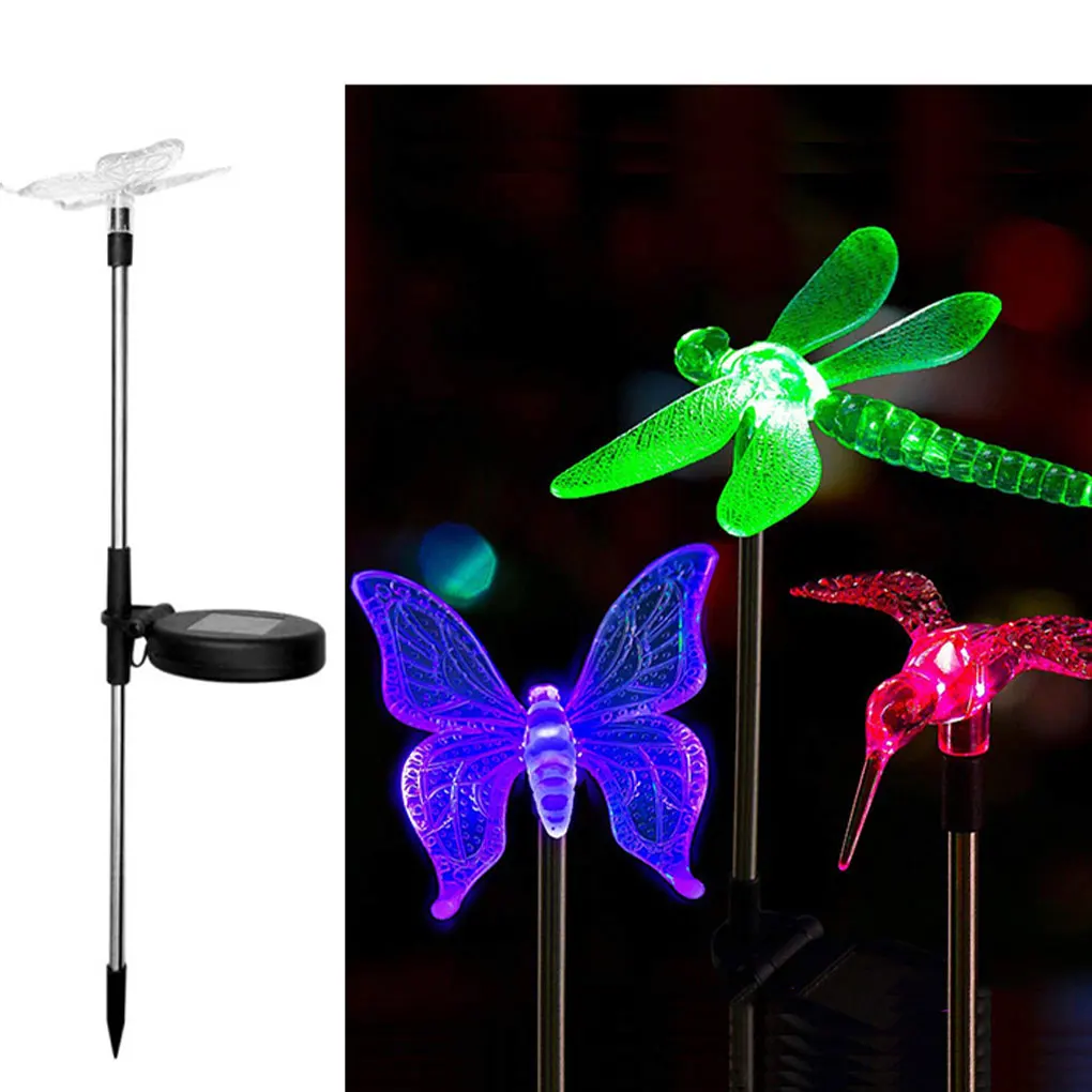

Garden Lamp Post Light Landscape Lighting Battery-operation Dragonfly Decal Yard Decor Outdoor Home Supplies Type 1