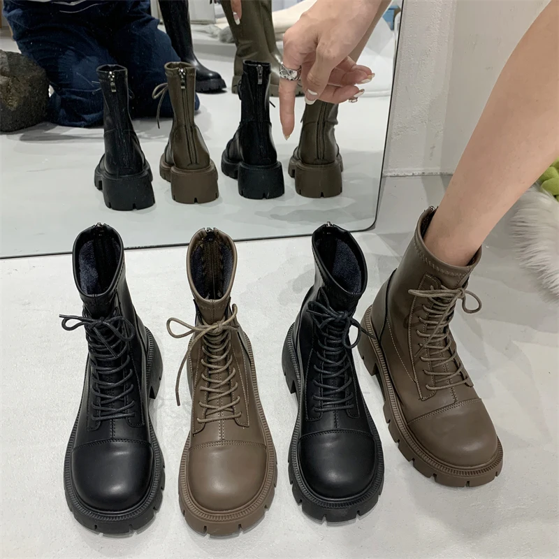 

Женские резиновые ботинки с круглым носком, женские резиновые ботинки на молнии, до середины икры, В Стиле Лолита, до середины икры, для осен...