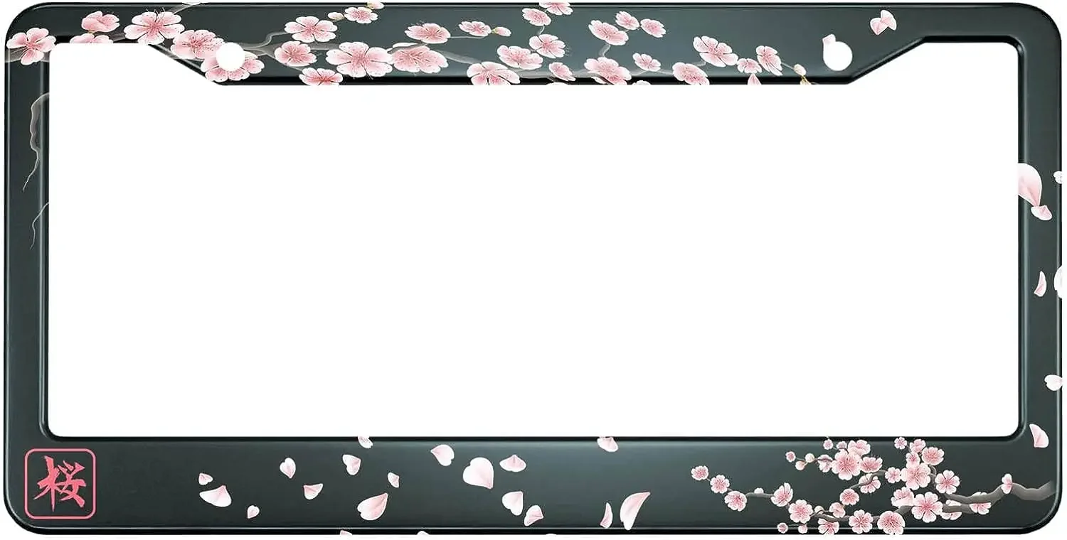 Японская рамка для номерного знака Cherry с цветущими цветами передних знаков