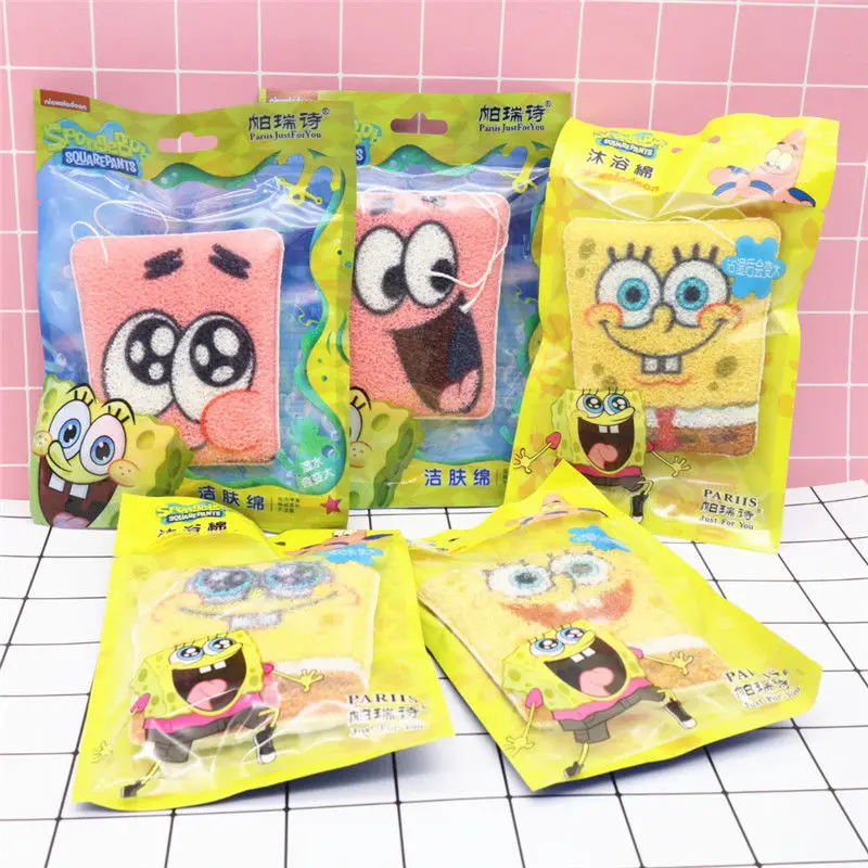 

Spongebbos Squarepatns Cartoon Children's Bath Ball Bath Toy Bubble Hydrophilic Polyurethane Bath Towel Cotton Super Soft Gift
