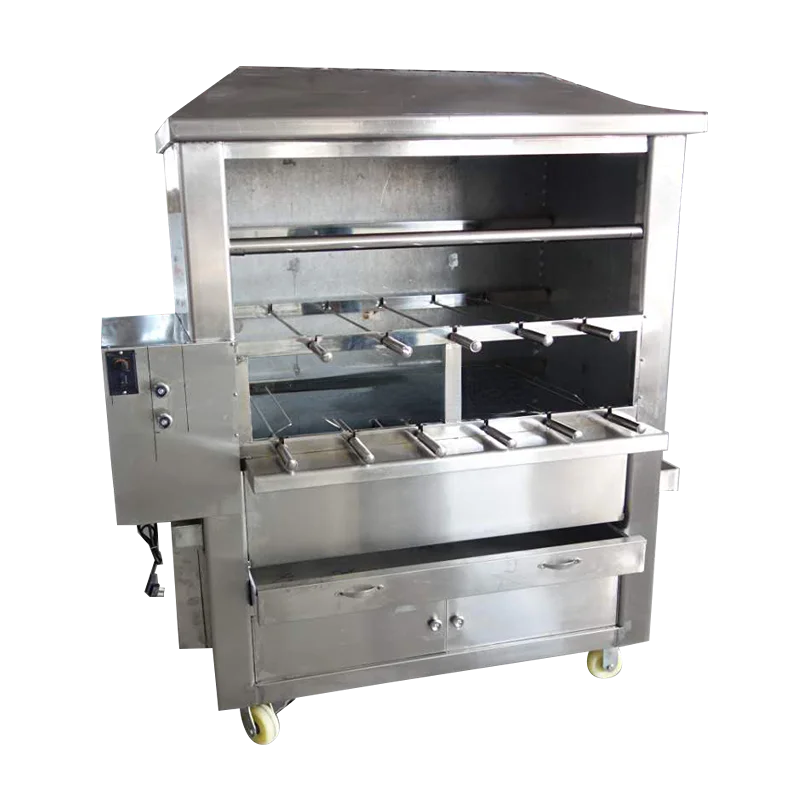 

Smoker Grill with Wheels Stainless Steel Wood Pellet Grill Smoker BBQ Grill