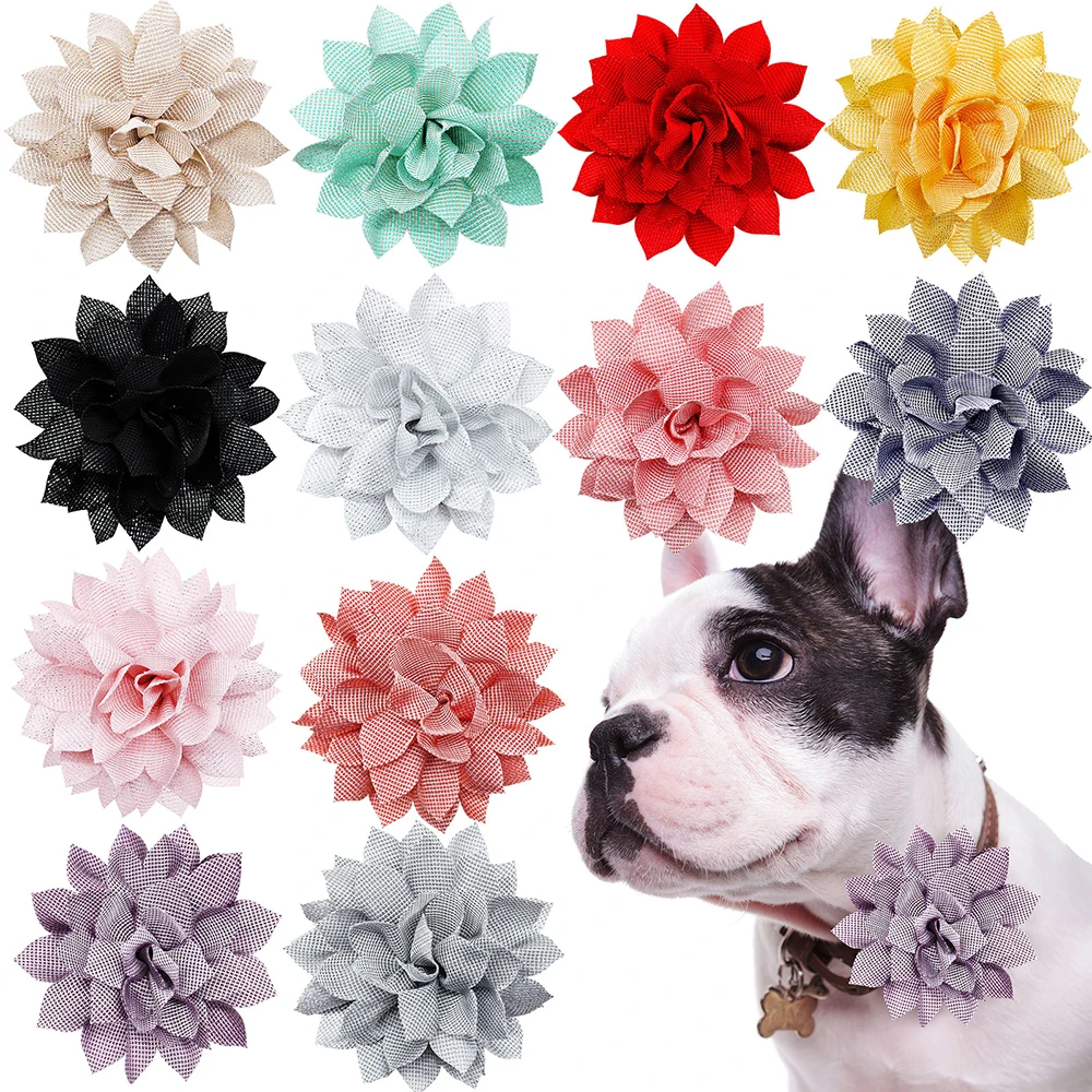 

50/100PCS Flower Pet Dog Bowties Collar Removable Puppy Bows Collar Grooming Small Dog Cat Bow Tie Collar for Dogs Pets Supplies