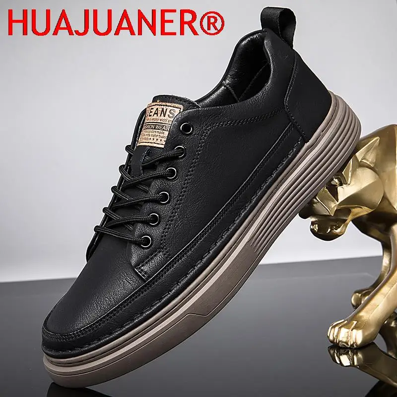 

Men Fashion Genuine Leather Casual Shoes Mens Sneakers Outdoor Walking Shoes New Anti-skid Comfortable Men's Business Footwear