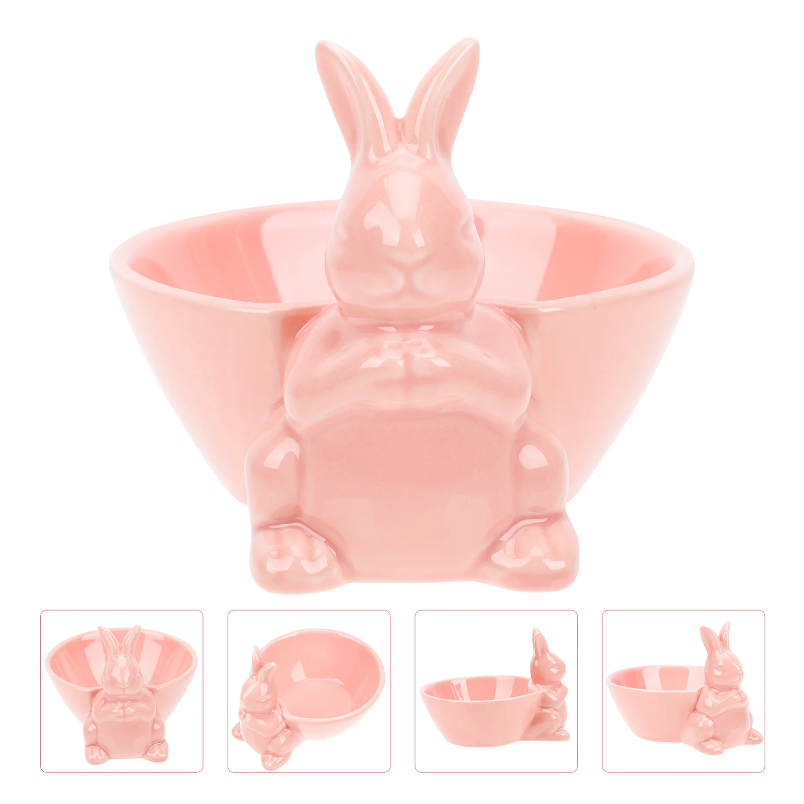 

Ceramic Rabbit Model Bowl Fruit Salad Bowl Easter Ceramic Food Holder Dining Table Decor