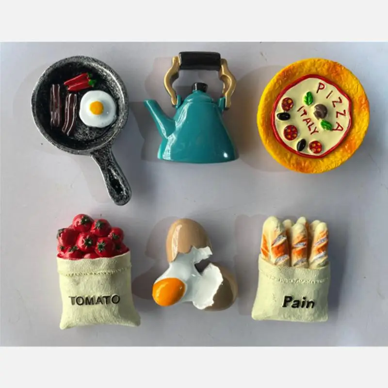 

Original Refrigerator Stickers Simulation Daily Food Decorations Magnetic Message Stickers 3D Three-Dimensional Resin In Stock