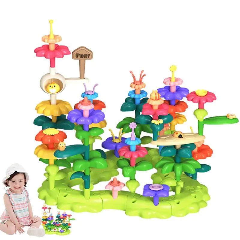 

DIY Beads Flowers Toys For Girls Children Flower Arrangement Toy Acquire Plant Knowledge Assembling Garden Educational Toys