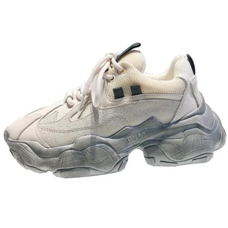 

Женские сетчатые кроссовки, дышащие, на толстой подошве, на шнуровке, повседневная спортивная обувь, Ins тренд, весна