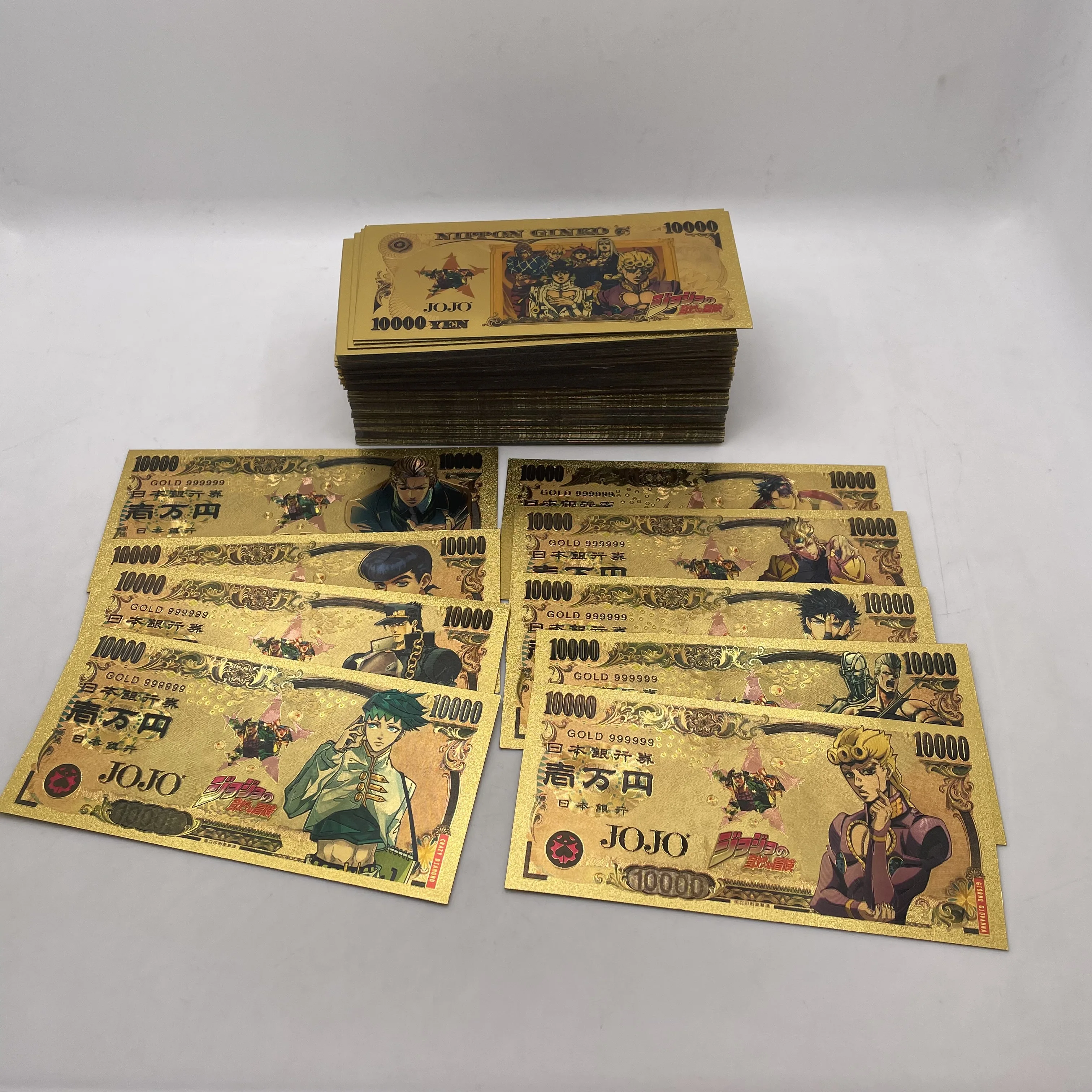 

100 шт./партия, золотые банкноты из аниме «Невероятные приключения Джоджо-с»