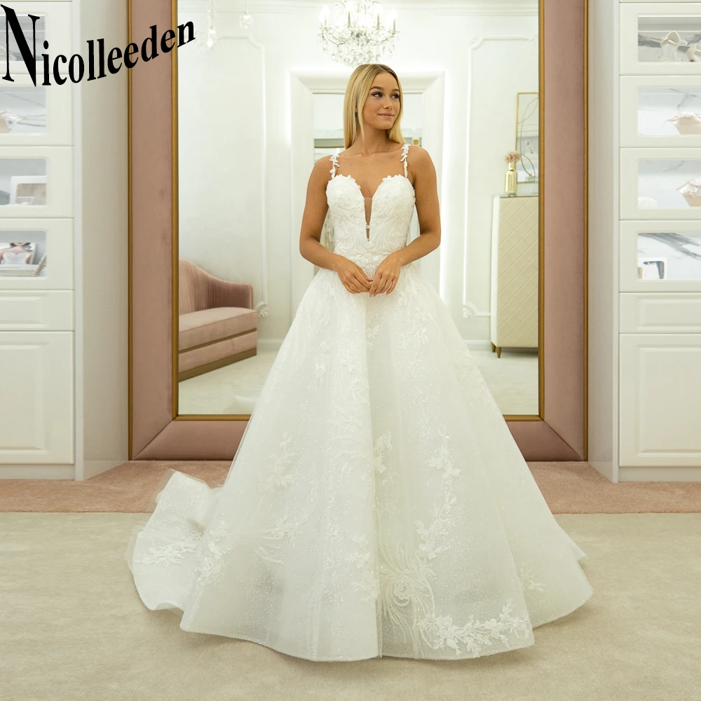 

Nicolle Princess Wedding Dress Women 2023 Aline Sweetheart Ruched Tulle Appliques Gown Robe De Soirée De Mariage Customise