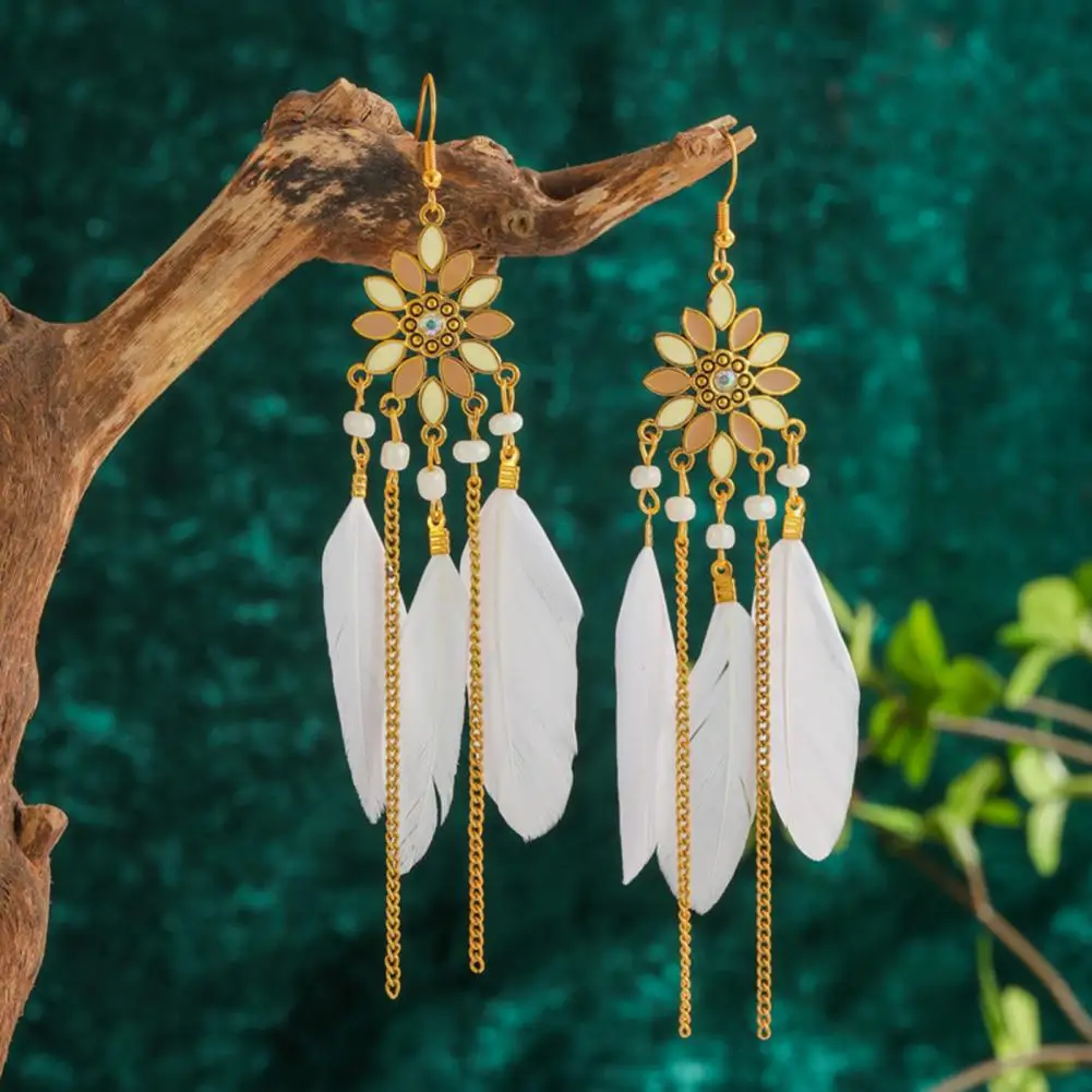 

1 Pair Women Drop Earrings Exquisite Alloy Everyday Wear Long Lasting Dangle Earrings Drop Earrings for Dating