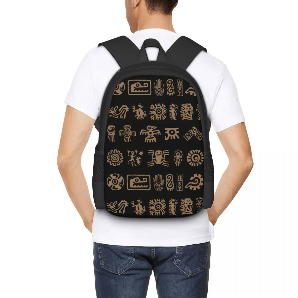 Aztec Alphabet Backpack for Girls Boys Travel RucksackBackpacks for Teenage school bag