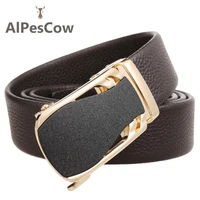 full grain leather belts for men 100 alps cowhide ratchet belt high quality luxury formal casual waist strap waistband designer